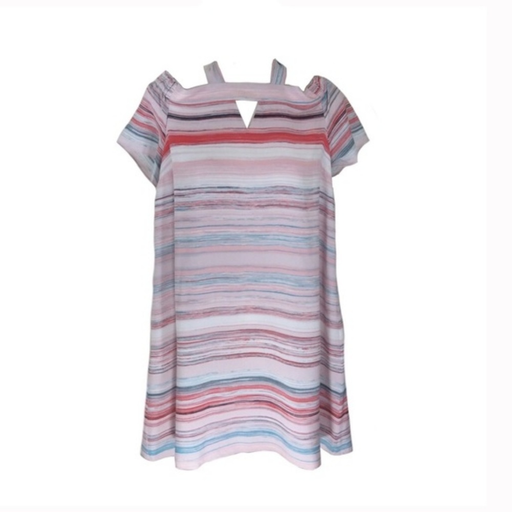 1.State Off The Shoulder Striped Summer Dress